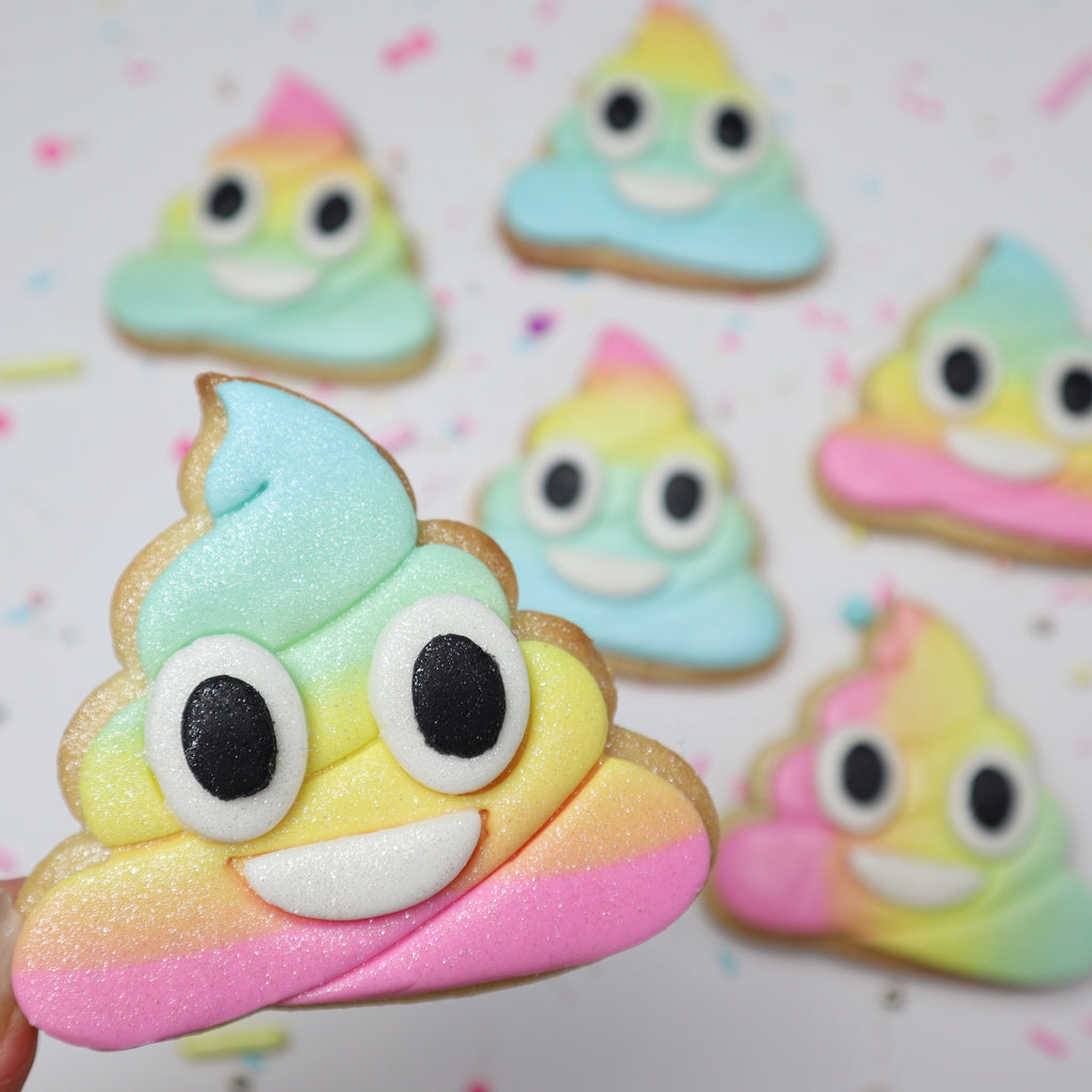 Rainbow sparkle Poop cookies