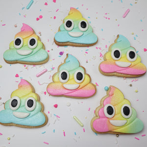 Rainbow sparkle Poop cookies